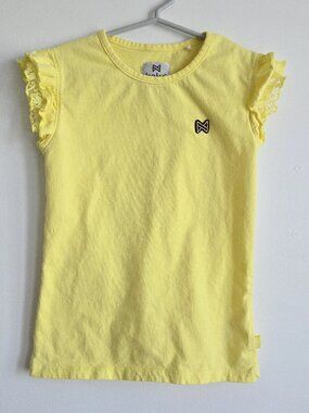 Koko Noko Girls Yellow T-Shirt with Lace Sleeve Detail | Size 9yrs